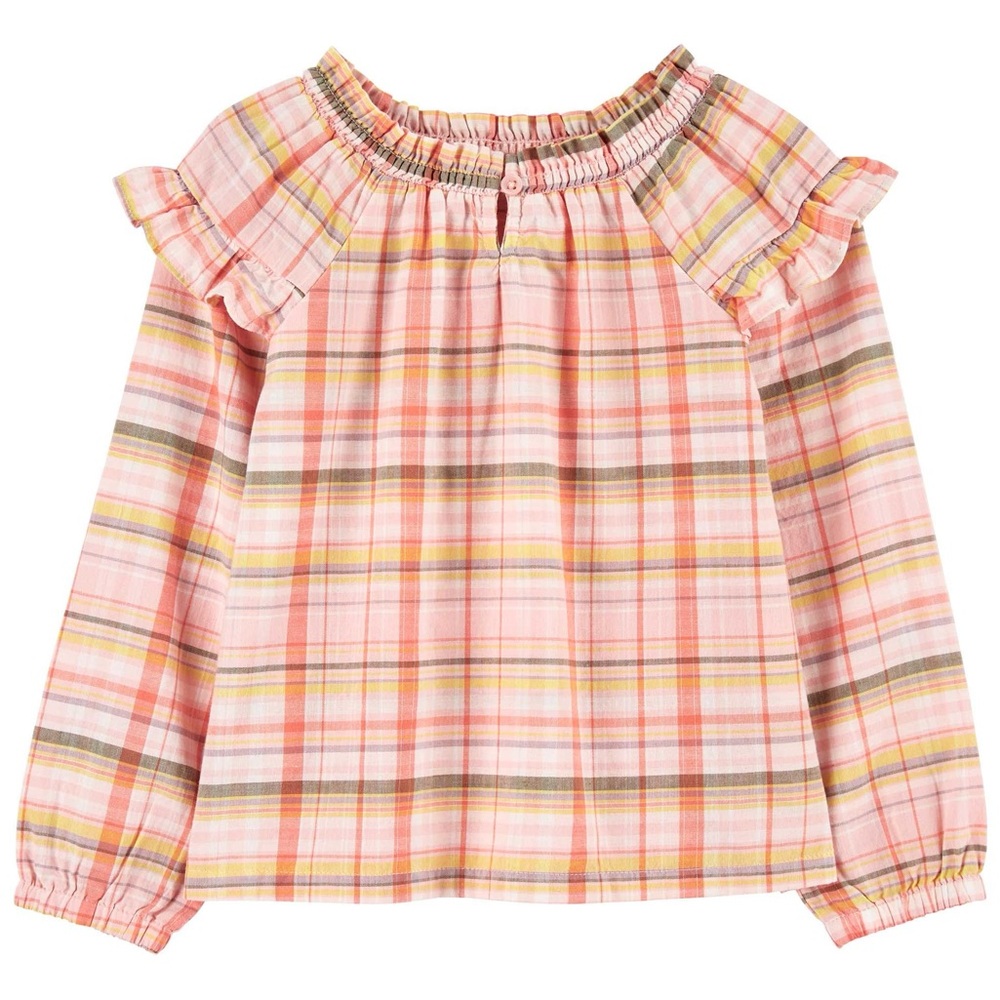 NWT Carter’s Girls Ruffle Plaid Long Sleeve Top Size 2T